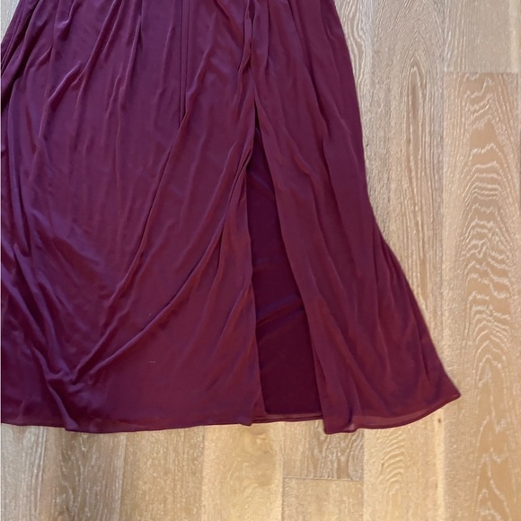 David’s bridesmaids one shoulder flowy dress new with tag dark burgundy lace - Picture 6 of 8